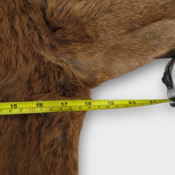 Vintage Rabbit Fur Coat Brown & Gray Made in Hong Kong - Women’s Small - Picture 9 of 10